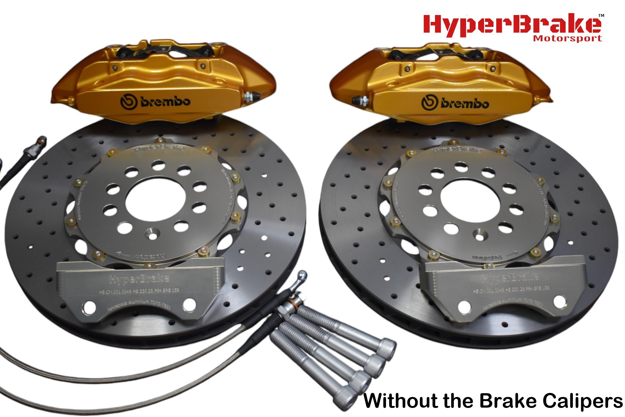 HyperBrake Motorsport Front 4pot Big Brake Kit for Audi A1 8X for Brembo calipers from Alfa Romeo 159 TBi/Renault Megane RS and 2-Piece Full Floating Brake Rotors 330x28mm